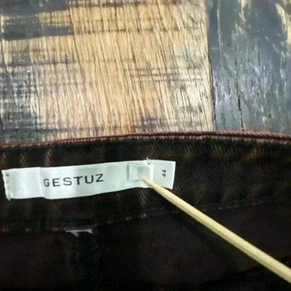 Gestuz Jamilla Long Denim Bitter Chocolate Skirt Size EU 44 US 12 - Picture 9 of 14